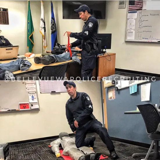 Officer Romero with Manikin